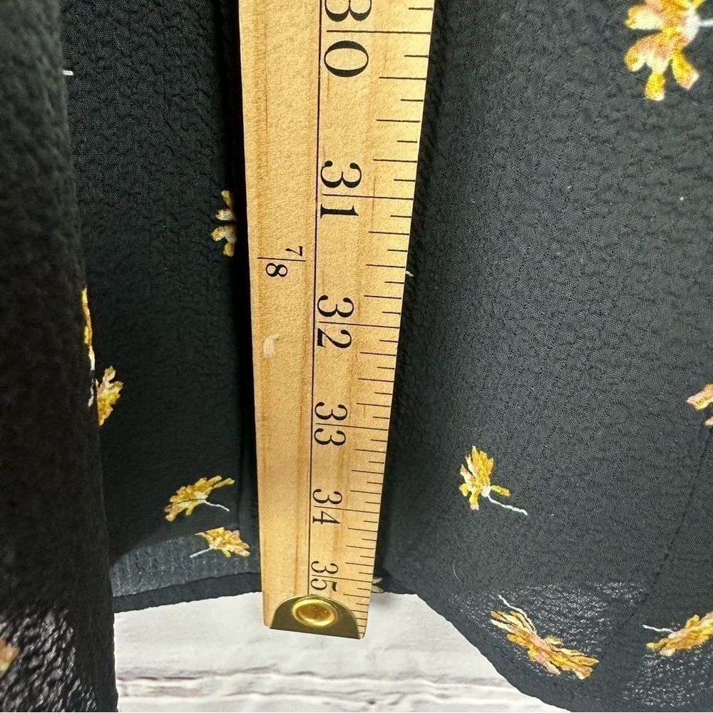 Madewell Tie-Waist Mini Dress in French Daisies Black Womens XS Floral Prairie - Picture 13 of 14